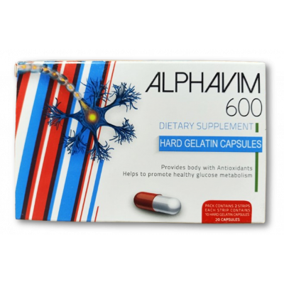 ALPHAVIM 600 DIETARY SUPPLEMENT 20 HARD GELATIN CAPSULES